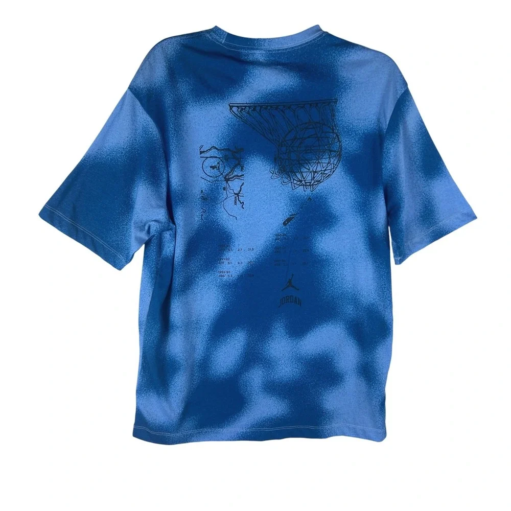Jordan Men Blue Cloud Dye Graphic T-Shirt FB7448-412 Size Small Short Sleeve NWT